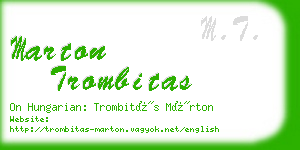 marton trombitas business card